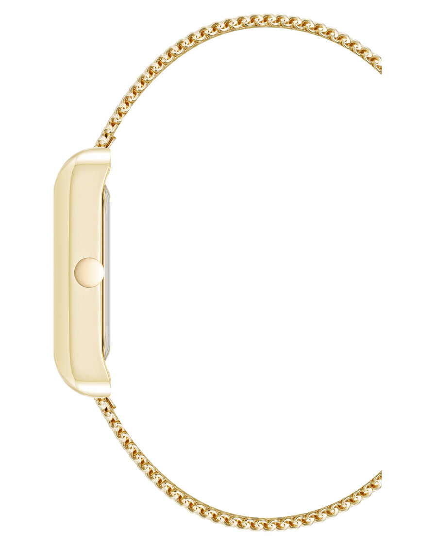 uhr mit rechteckigem gehäuse und mesh-armband
