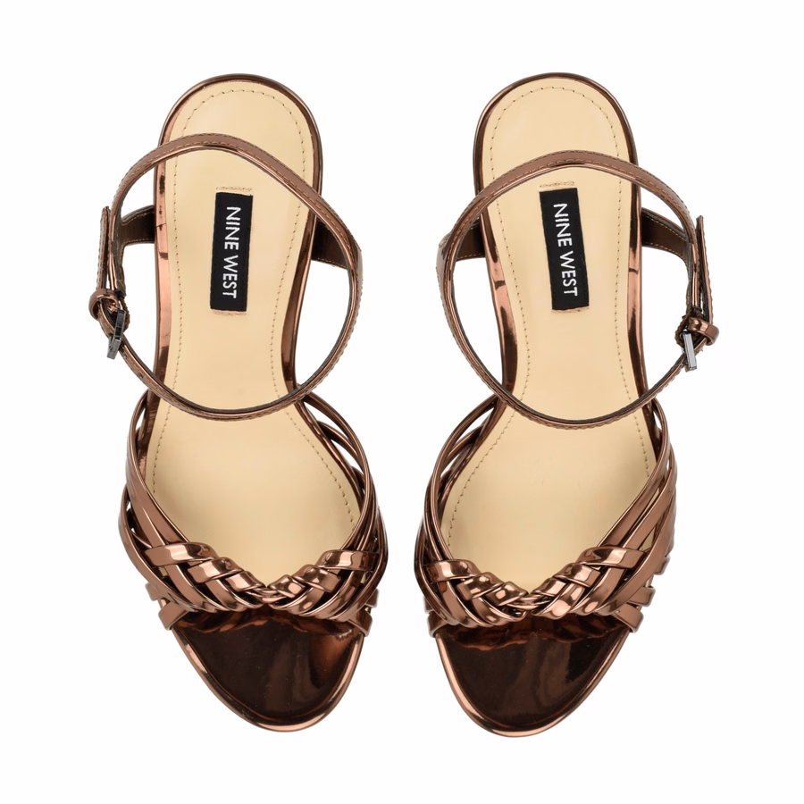 Nayya Riemchensandalen Mit Plateau – Bronze