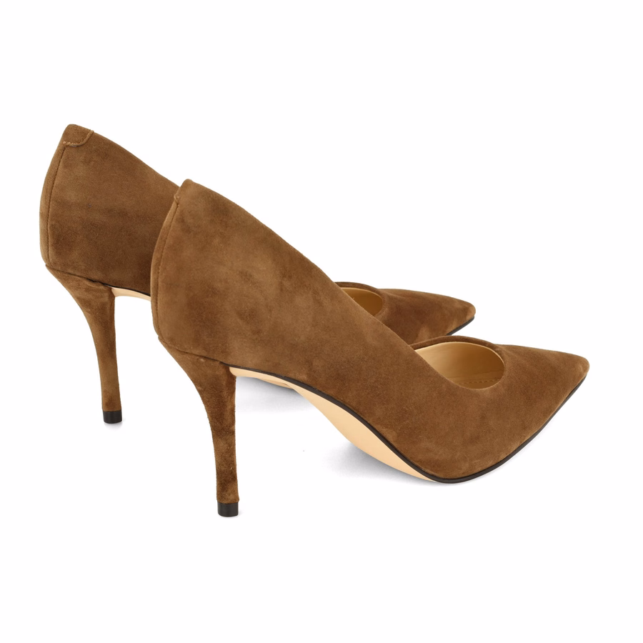 Merran Lederpumps – Walnussfarbenes Wildleder