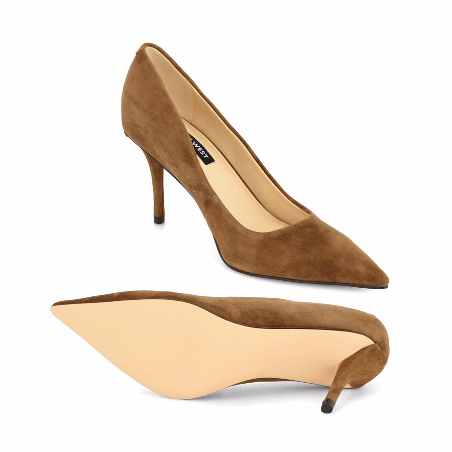 Merran Lederpumps – Walnussfarbenes Wildleder