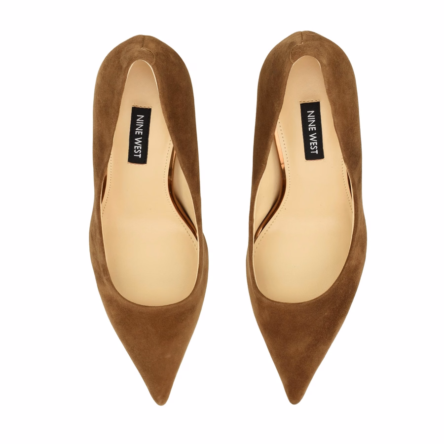 Merran Lederpumps – Walnussfarbenes Wildleder