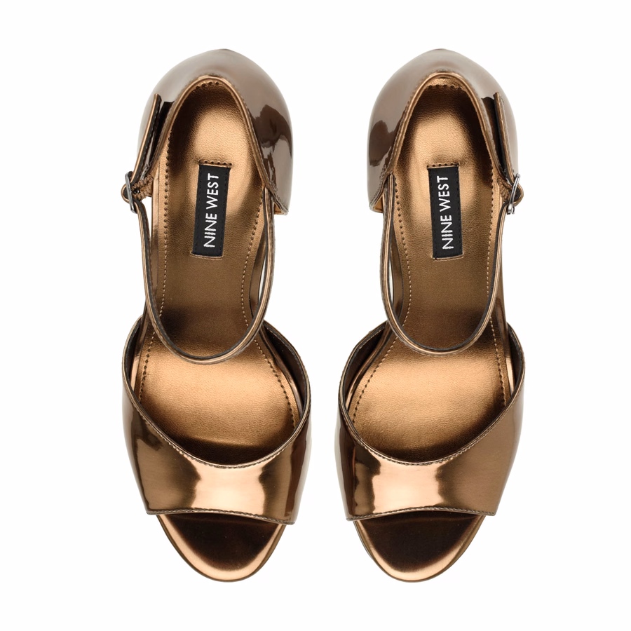 Casidee Peep-Toe-Plateaupumps – Bronze