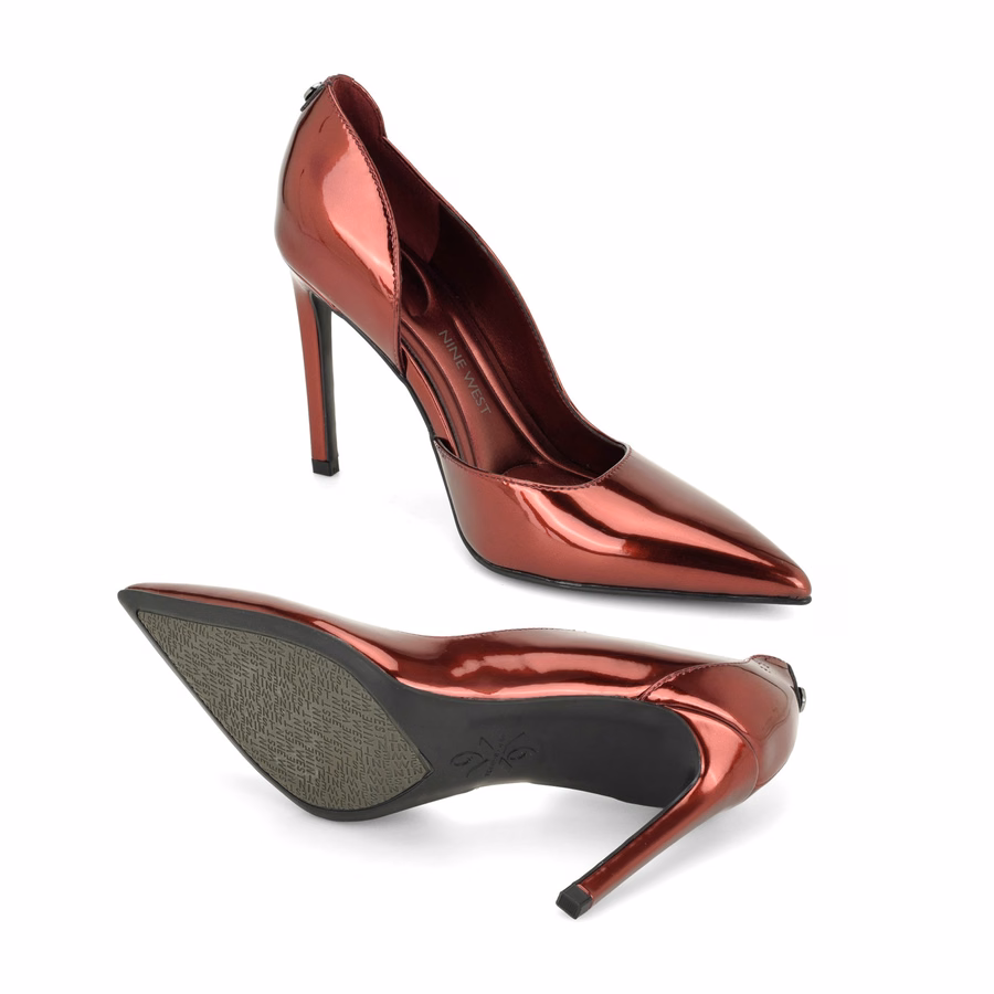 Hanas 9x9 D'Orsay Pumps – Burgunderrot Metallic