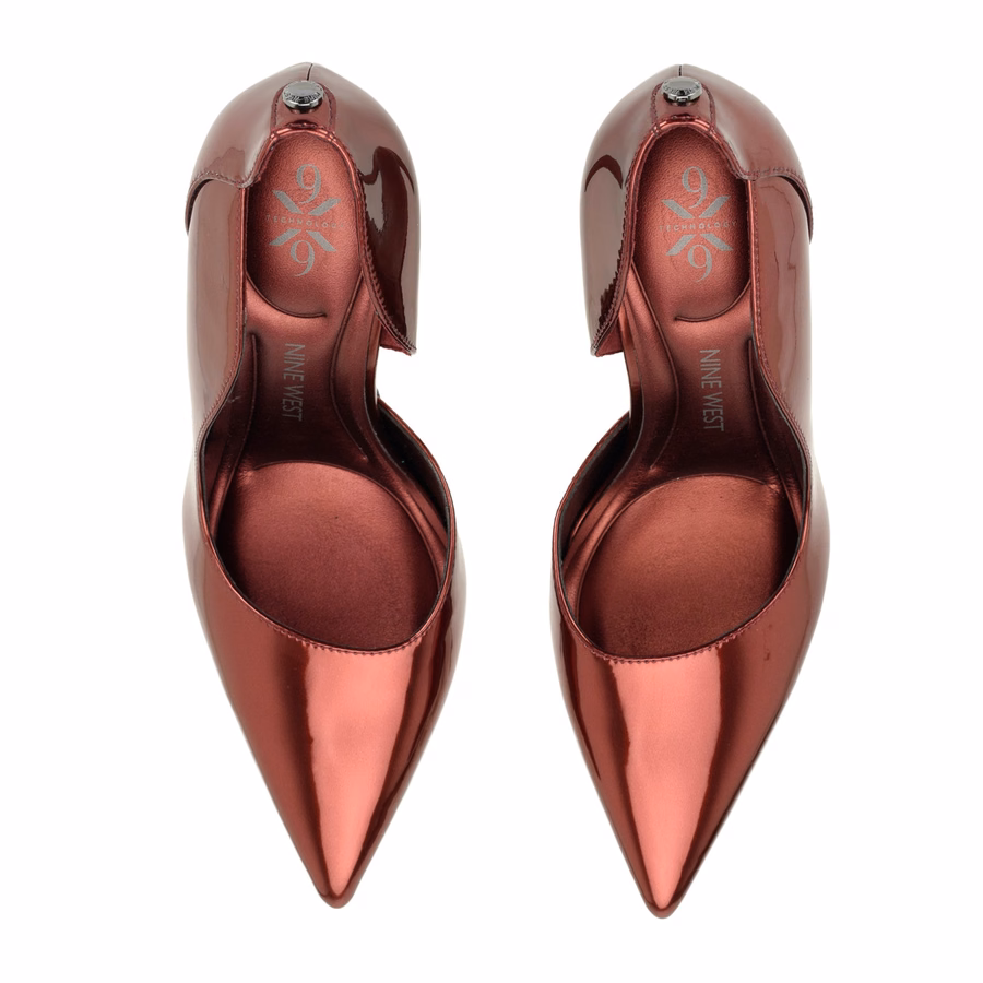 Hanas 9x9 D'Orsay Pumps – Burgunderrot Metallic