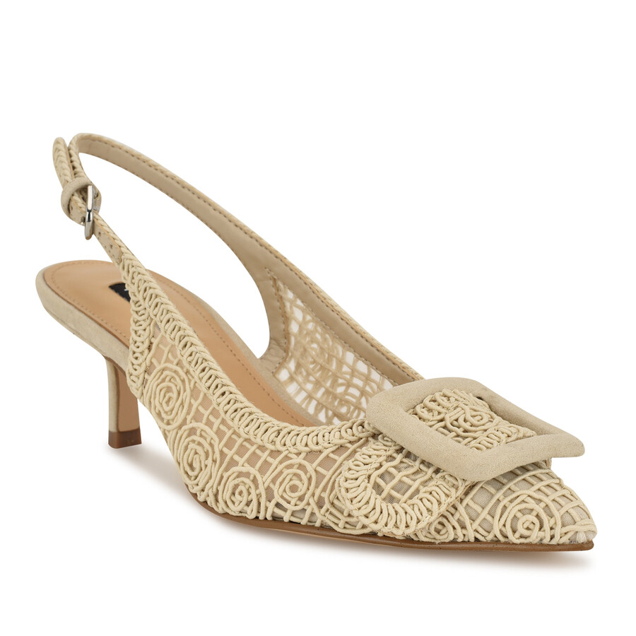 nolla gewebte slingback-pumps