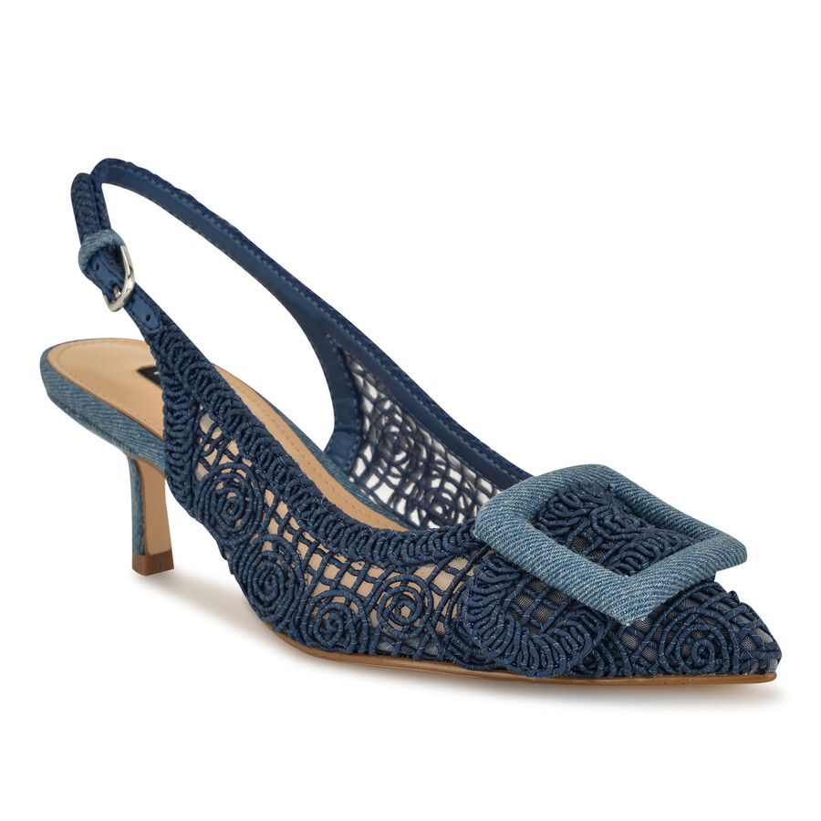nolla gewebte slingback-pumps