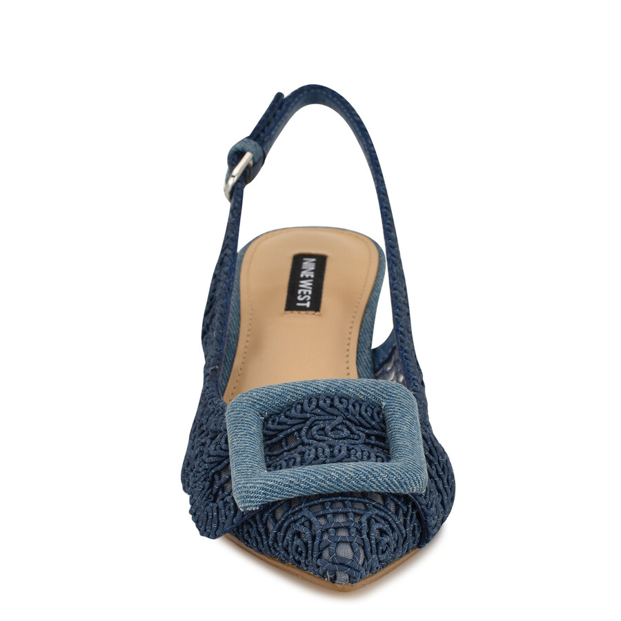 nolla gewebte slingback-pumps