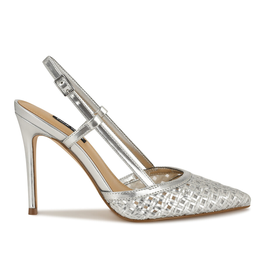 floree gewebte slingback-pumps