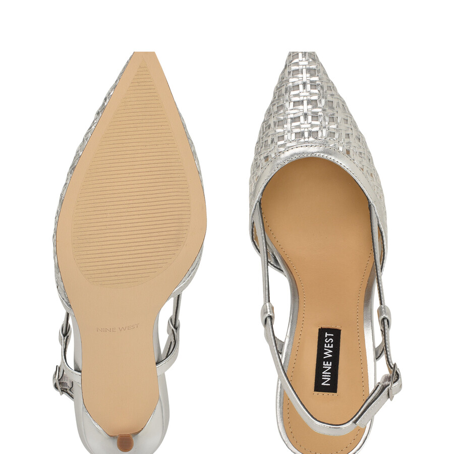 floree gewebte slingback-pumps