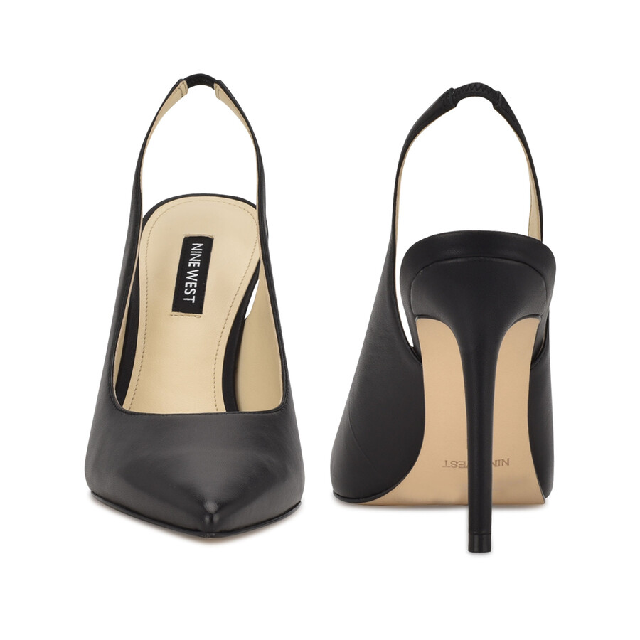 slingback-pumps mit spitzer zehenpartie und federmuster
