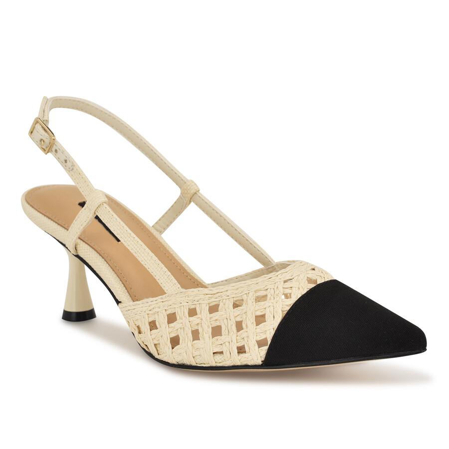 railen slingbacks mit gewebter kappe