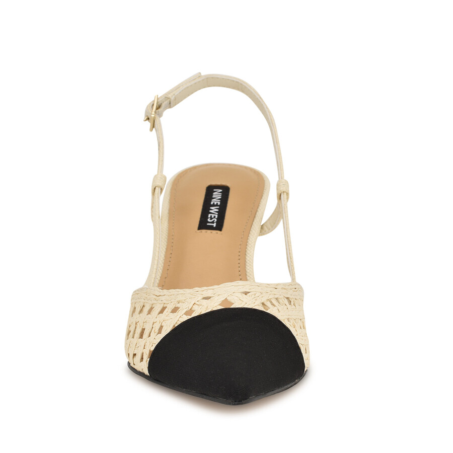 railen slingbacks mit gewebter kappe