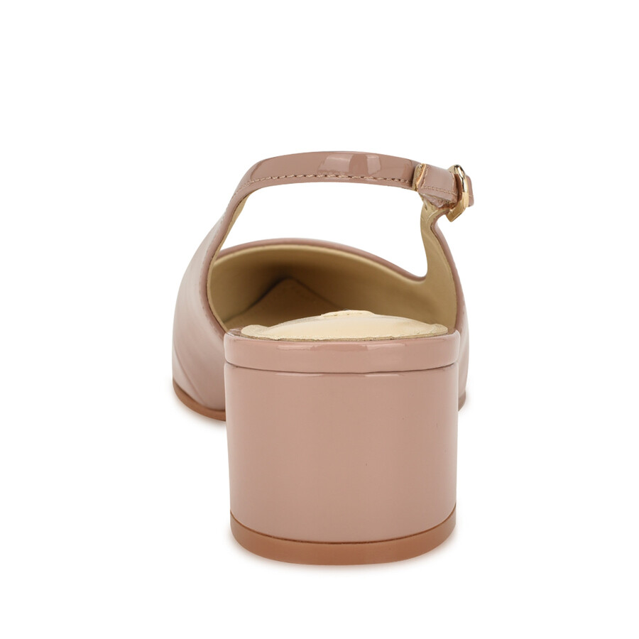 preppy slingback-pumps mit blockabsatz