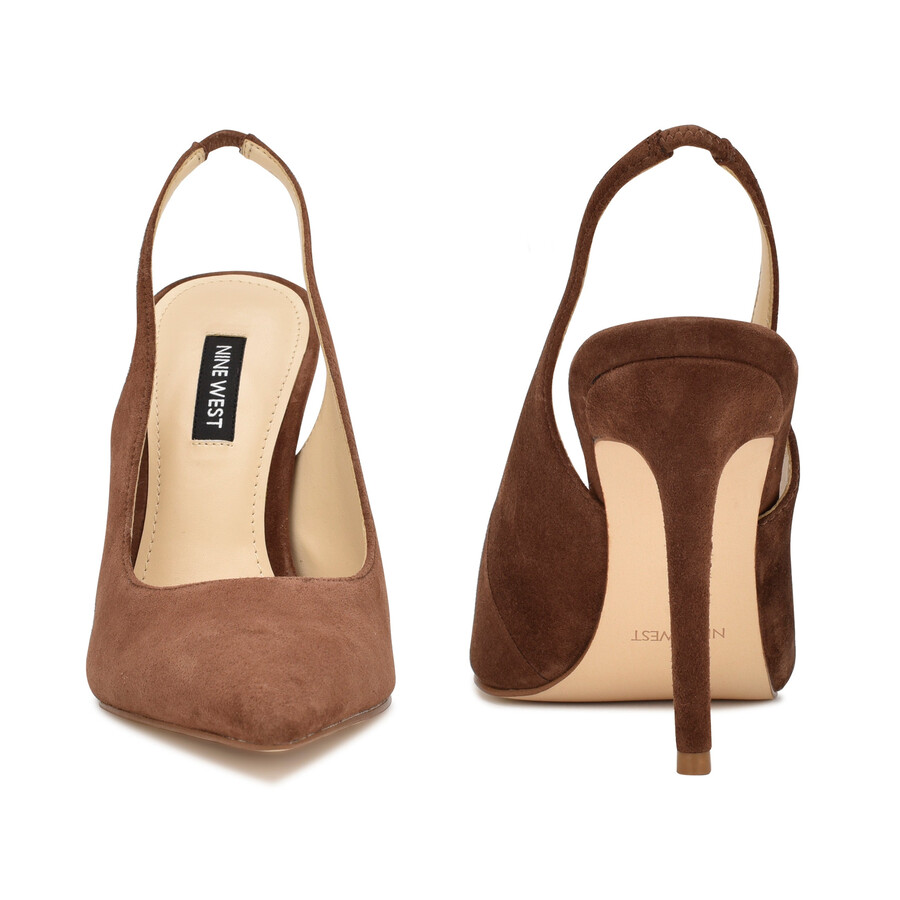 slingback-pumps mit spitzer zehenpartie und federmuster