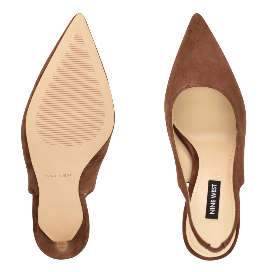 slingback-pumps mit spitzer zehenpartie und federmuster