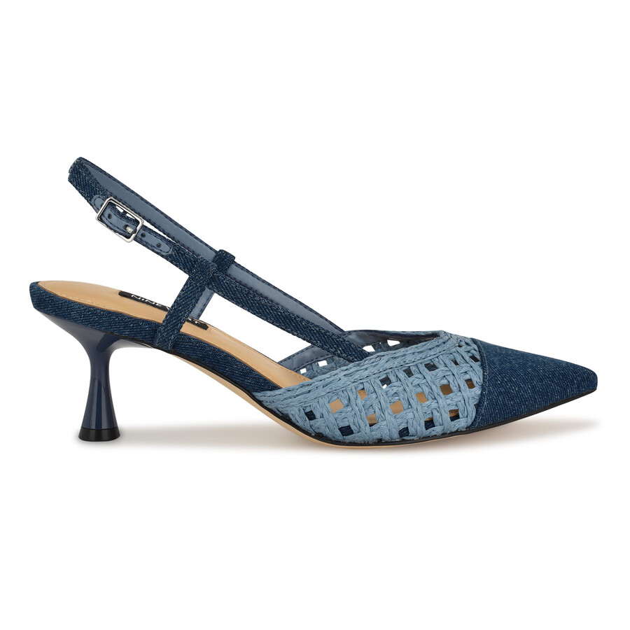 railen slingbacks mit gewebter kappe