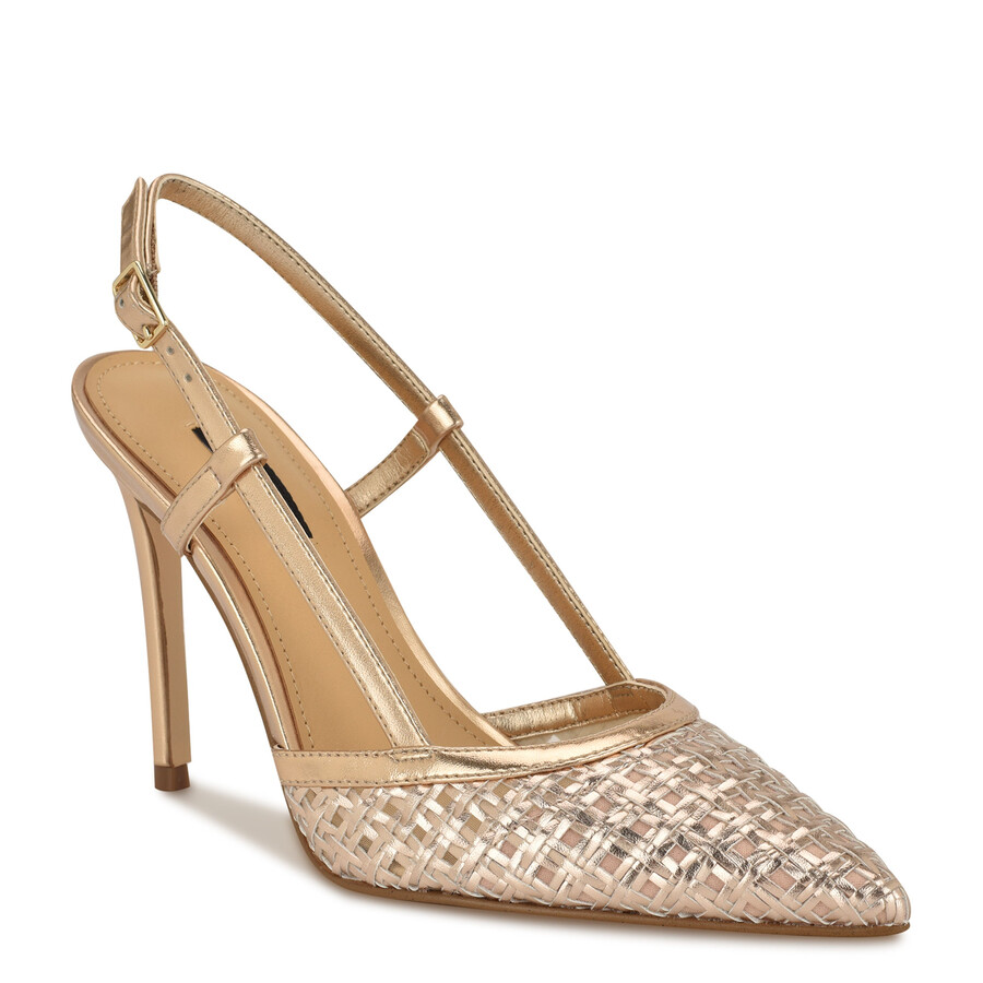 floree gewebte slingback-pumps