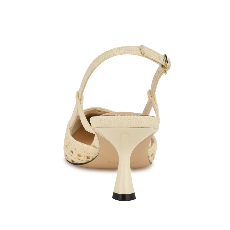 railen slingbacks mit gewebter kappe