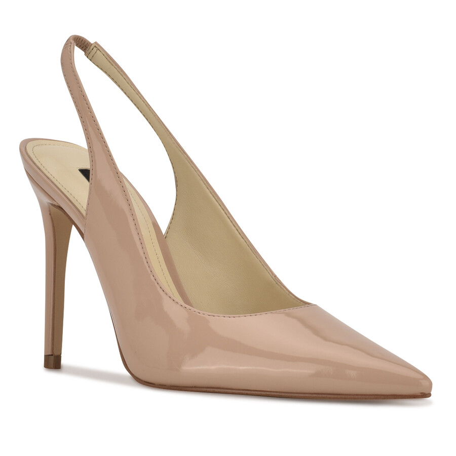 slingback-pumps mit spitzer zehenpartie und federmuster