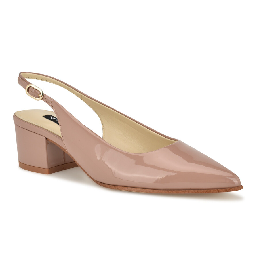 preppy slingback-pumps mit blockabsatz
