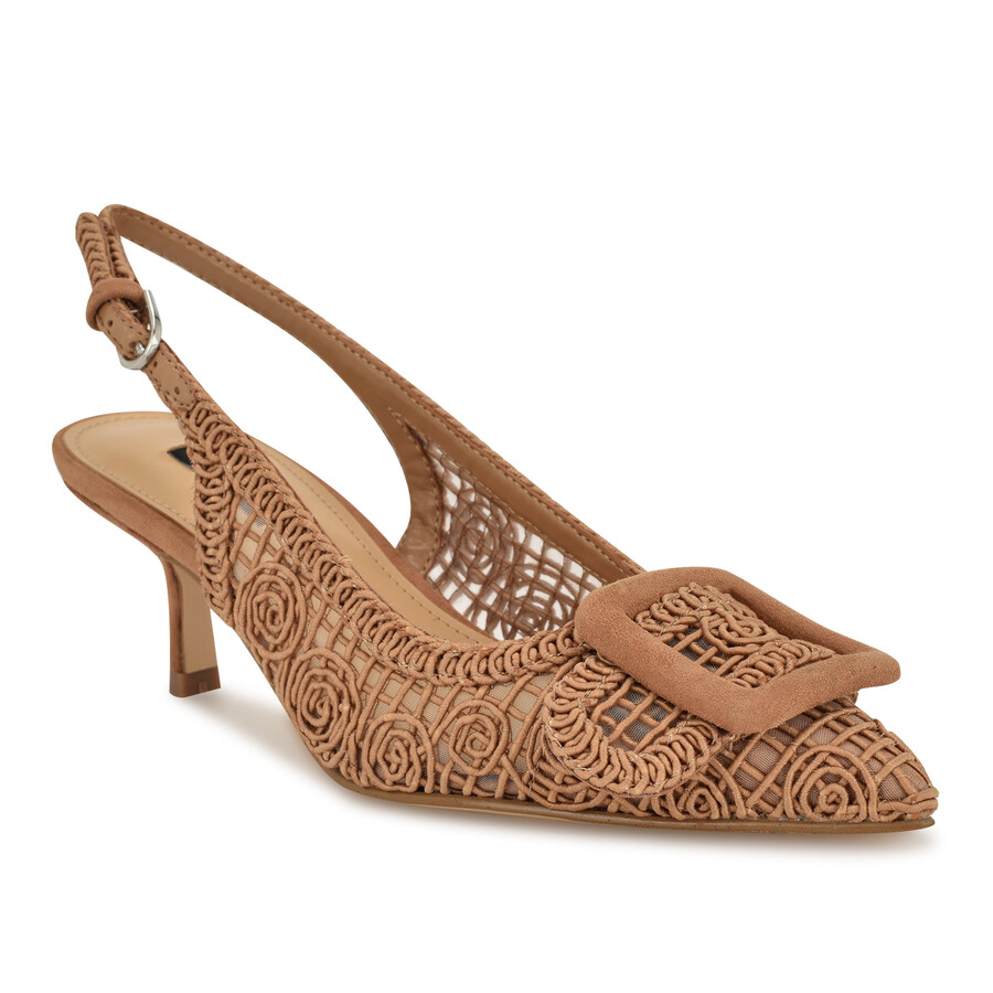 nolla gewebte slingback-pumps