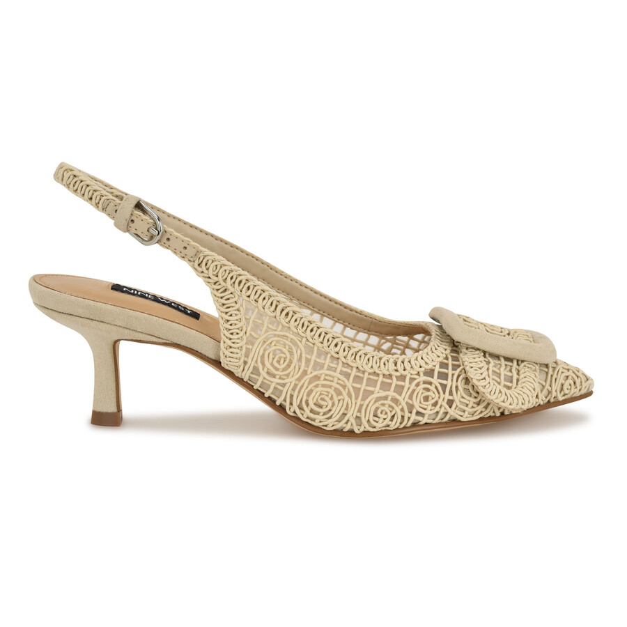 nolla gewebte slingback-pumps