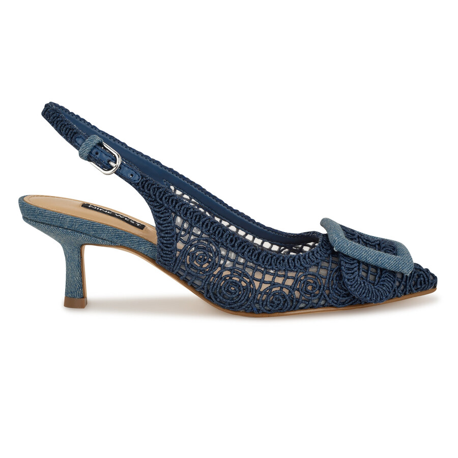 nolla gewebte slingback-pumps
