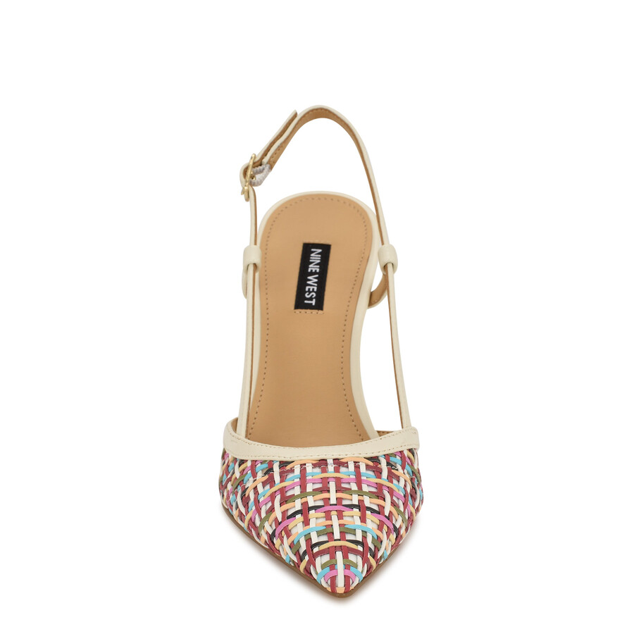 floree gewebte slingback-pumps